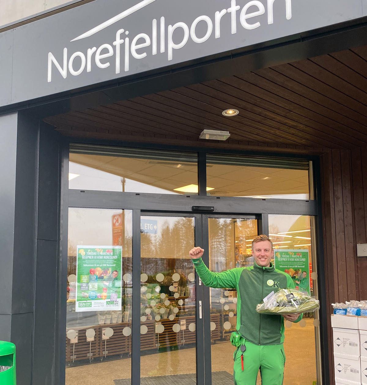 Butikksjef hos KIWI Noresund, Ruben Elkjær, er fornøyd med utvidelsen.